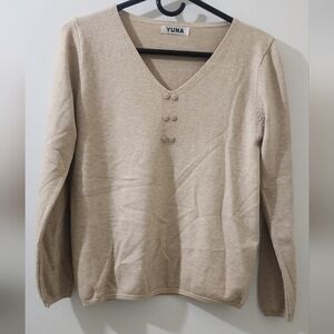 Yuna Women's Tan Sweater.